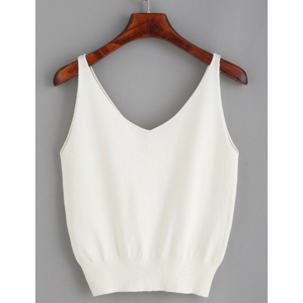 White V - neck tank top - Picture 4 of 4